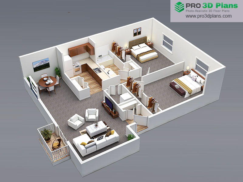 3D Floor Plan Example 2
